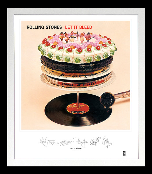 Rolling Stones: Let It Bleed Lithograph & Clear Vinyl (Framed)